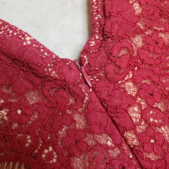 Anthropologie Maeve Red Needlelace Peplum Shirt - Picture 7 of 9